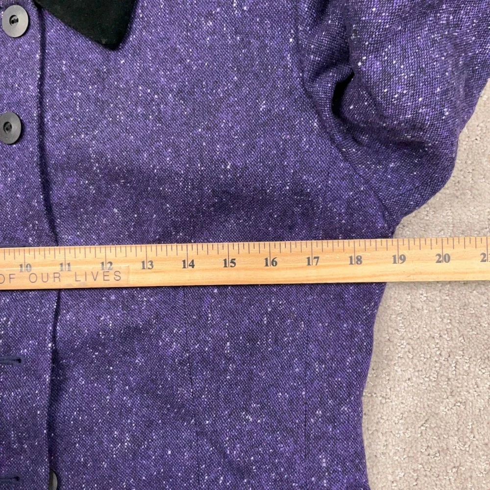 Kasper Skirt Suit Women 6P Purple Velvet Collar Professional  Wool Tweed